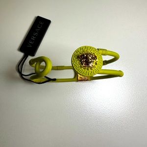 Versace Medusa Safety Pin Green Metal Bracelet